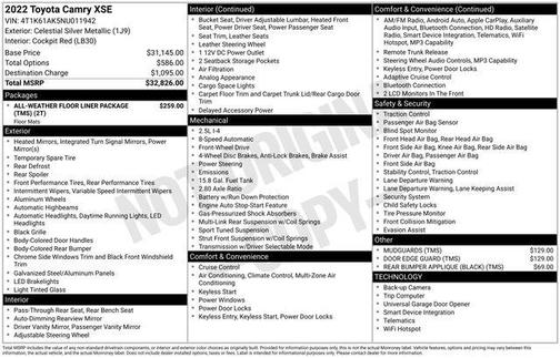 Celestial Silver Metallic 2022 Toyota Camry XSE