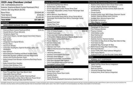 Diamond Black 2020 Jeep Cherokee Limited