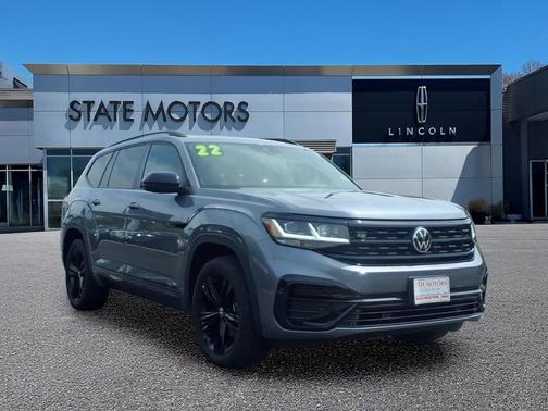 Platinum Gray Metallic 2022 Volkswagen Atlas 3.6 V6 SEL R-Line Black