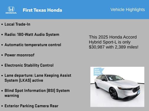 2025 Honda Accord Hybrid Base