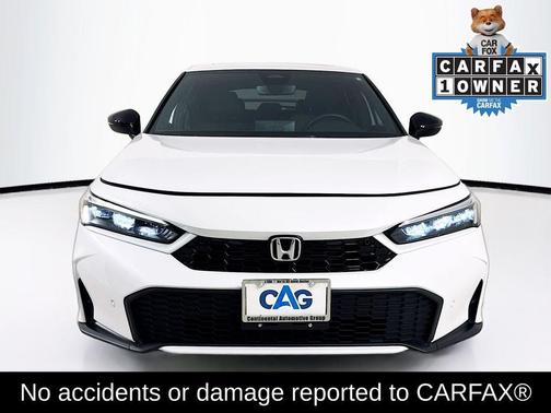 Platinum White Pearl 2025 Honda Civic Hybrid Sport Touring