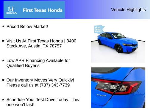 Boost Blue Pearl 2026 Honda Civic Sport
