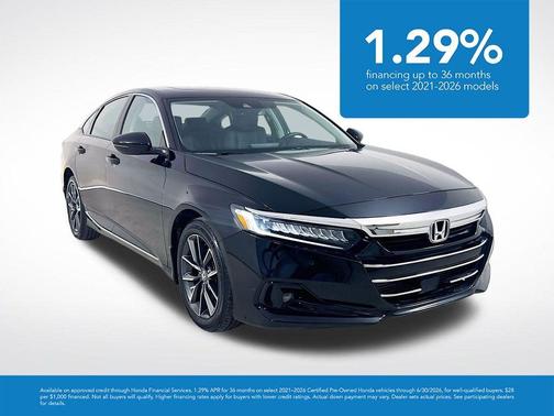 Crystal Black Pearl 2021 Honda Accord EX-L 1.5T