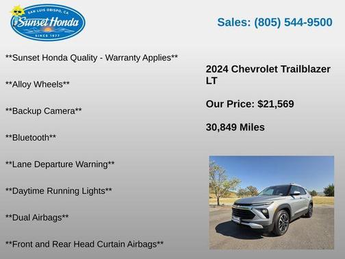 Sterling Gray Metallic 2024 Chevrolet Trailblazer LT