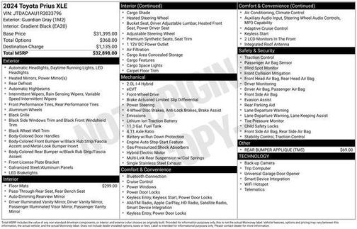 Guardian Gray 2024 Toyota Prius XLE