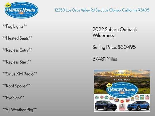 Crystal Black Silica 2022 Subaru Outback Wilderness