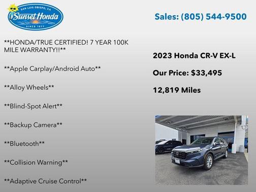 Canyon River Blue Metallic 2023 Honda CR-V EX-L 2WD