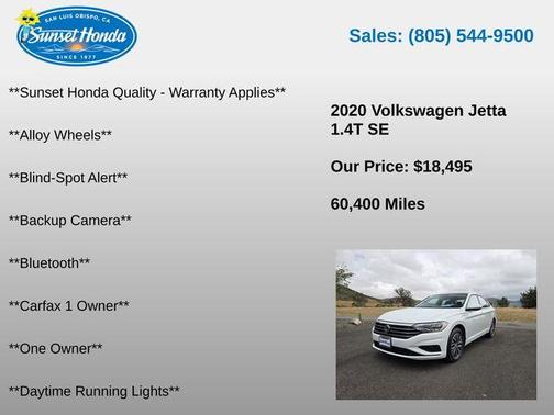 Pure White 2020 Volkswagen Jetta 1.4T S