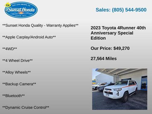 Ice 2023 Toyota 4Runner 40th Anniversary Special Edition