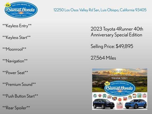 Ice 2023 Toyota 4Runner 40th Anniversary Special Edition