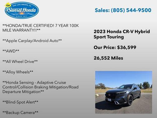 Meteorite Gray Metallic 2023 Honda CR-V Hybrid Sport Touring AWD