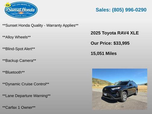 Midnight Black Metallic 2025 Toyota RAV4 XLE