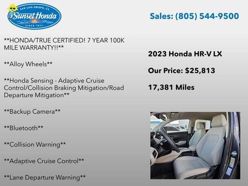 Gray 2023 Honda HR-V LX