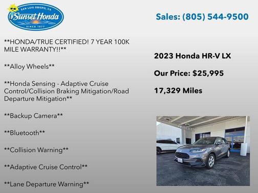 Gray 2023 Honda HR-V LX