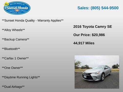 Celestial Silver Metallic 2016 Toyota Camry SE
