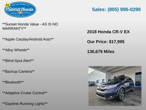 Obsidian Blue Pearl 2018 Honda CR-V EX