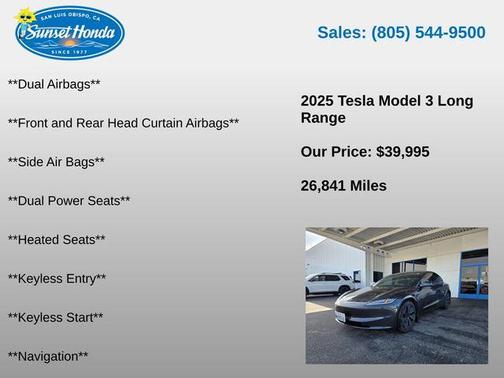 Gray 2025 Tesla Model 3 Long Range