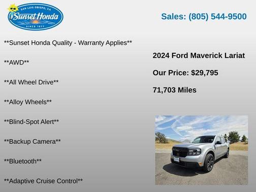 Silver Metallic 2024 Ford Maverick Lariat