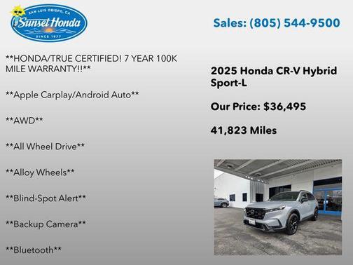 Urban Gray Pearl 2025 Honda CR-V Hybrid Sport AWD