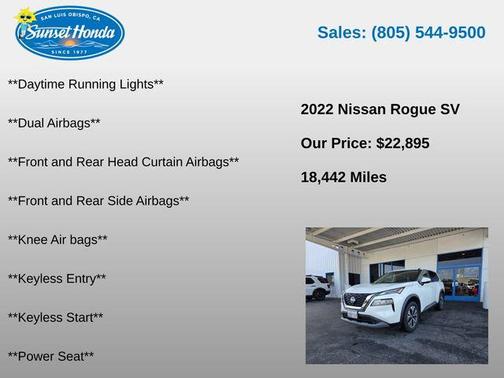 Pearl White Tricoat 2022 Nissan Rogue SV