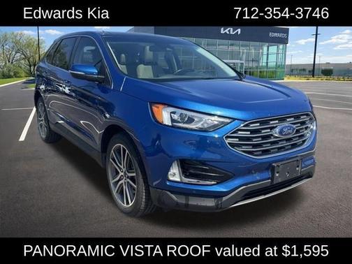 Blue Metallic 2021 Ford Edge Titanium
