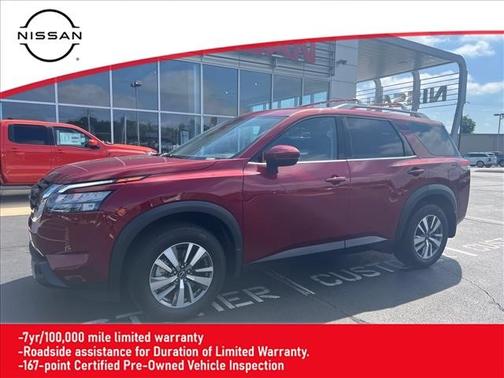 Red 2025 Nissan Pathfinder SL
