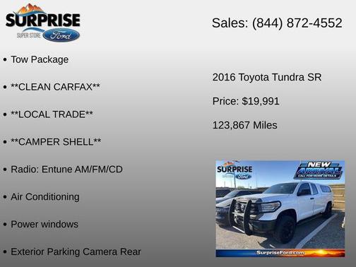 Super White 2016 Toyota Tundra SR