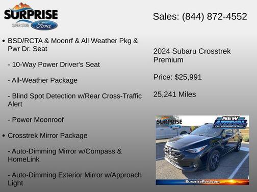 Crystal Black Silica 2024 Subaru Crosstrek Premium