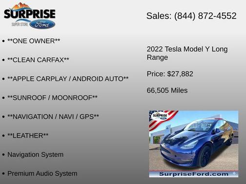 Deep Blue 2022 Tesla Model Y Long Range Dual Motor All-Wheel Drive