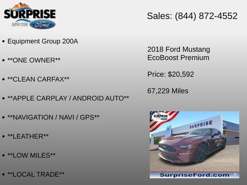 Ruby Red 2018 Ford Mustang EcoBoost Premium