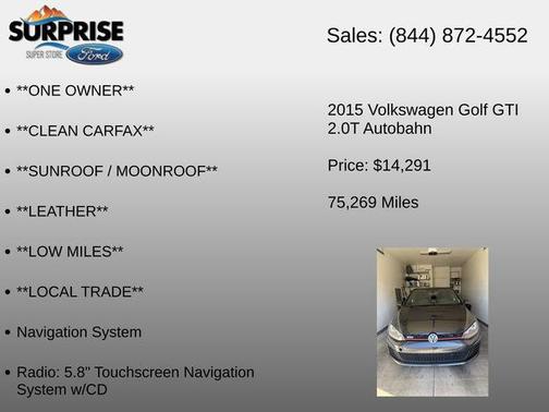 Carbon Steel Gray 2015 Volkswagen Golf GTI 2.0T Autobahn 4-Door
