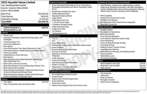 2022 Hyundai VENUE Limited