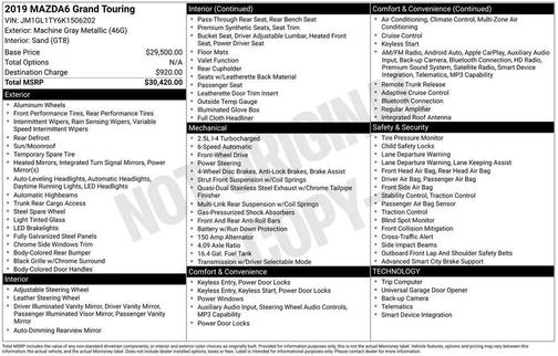 2019 Mazda Mazda6 Grand Touring