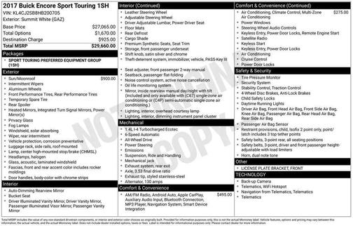2017 Buick Encore Sport Touring