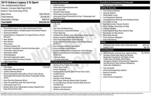 2019 Subaru Legacy Sport