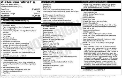 2018 Buick Encore Preferred II