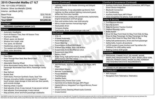 2015 Chevrolet Malibu 1LT