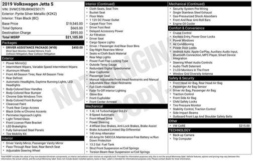 2019 Volkswagen Jetta 1.4T S