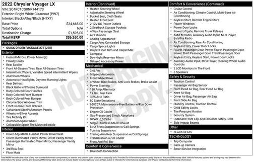 2022 Chrysler Voyager LX
