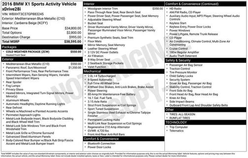 2016 BMW X1 xDrive 28i