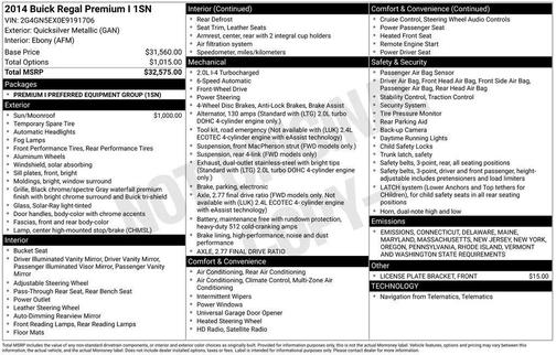 2014 Buick Regal Turbo/e-Assist Premium I