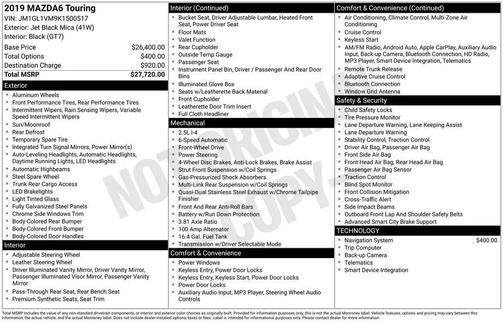 2019 Mazda Mazda6 Touring