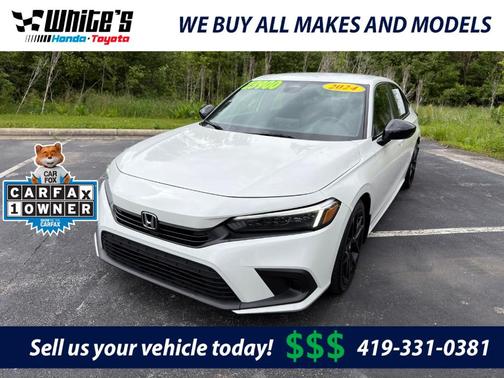 Platinum White Pearl 2024 Honda Civic Sport