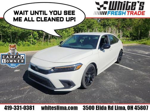 Platinum White Pearl 2024 Honda Civic Sport