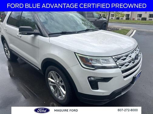 White Platinum Clearcoat Metallic 2019 Ford Explorer XLT