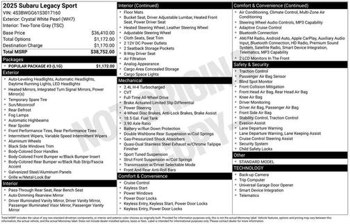 2025 Subaru Legacy Sport