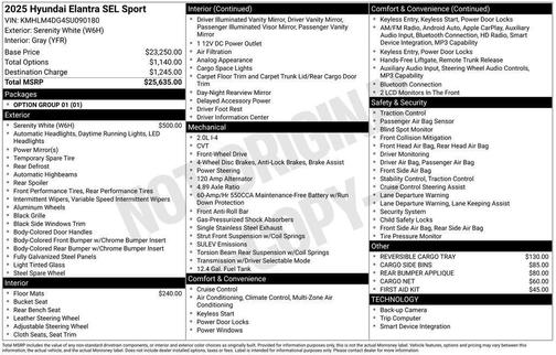 2025 Hyundai ELANTRA SEL Sport