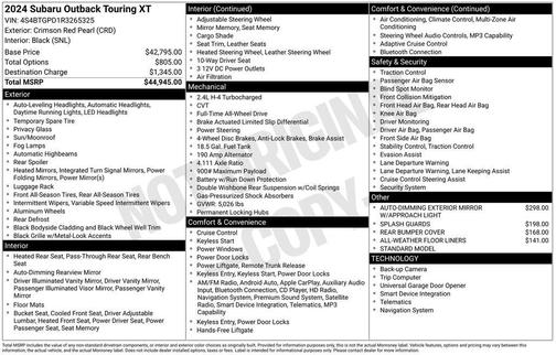 2024 Subaru Outback Touring XT