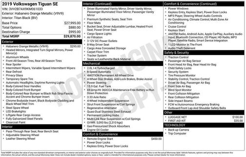 2019 Volkswagen Tiguan 2.0T SE