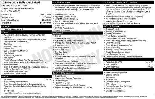 2026 Hyundai PALISADE Limited